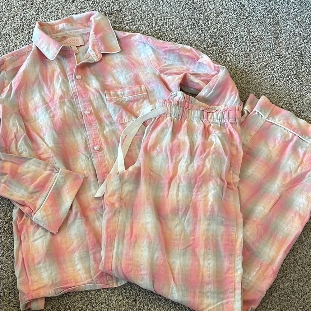 Victoria’s Secret plaid set pink XS